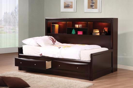 Phoenix Twin Daybed with Bookcase & Storage Drawers