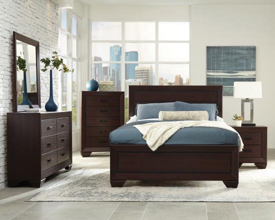 Fenbrook Collection 4pc Bedroom Set in Dark Cocoa