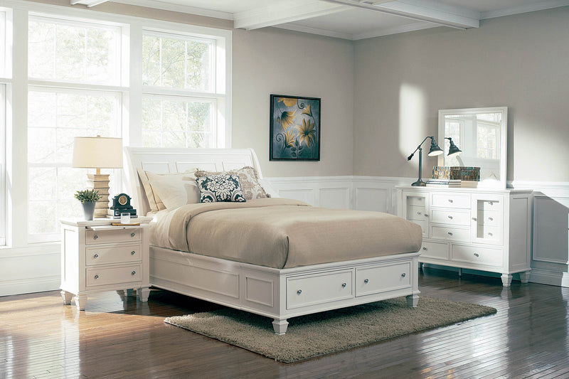 Sandy Beach Collection Storage Bed in White