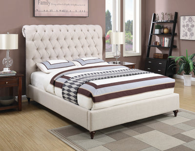 Devon Upholstered Bed Beige