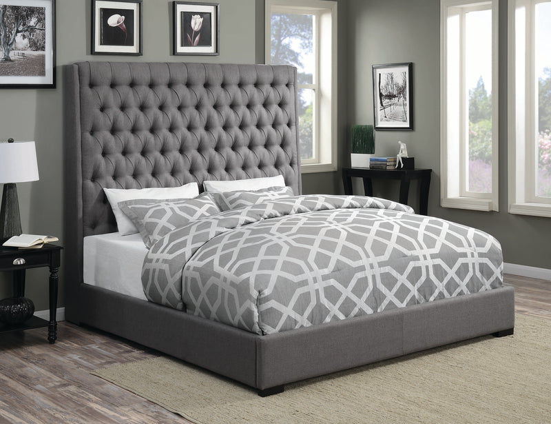Camille Upholstered Bed In Grey