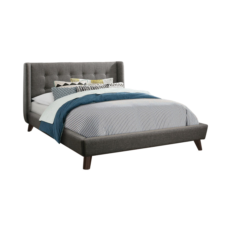 Carrington Collection Upholstered Bed In Grey