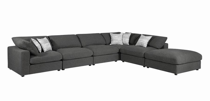 Serene Collection Sectional in Charcoal