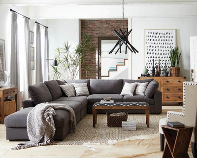 Serene Collection Sectional in Charcoal