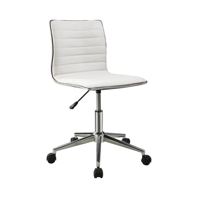 Quarry Sleek White Office Chair with Chrome Base