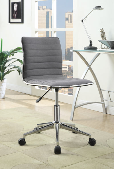 Quarry Sleek Grey Office Chair with Chrome Base