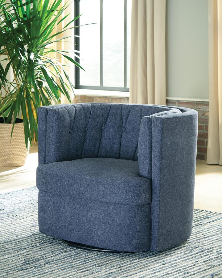 Osgood Swivel Chair in Blue Grey