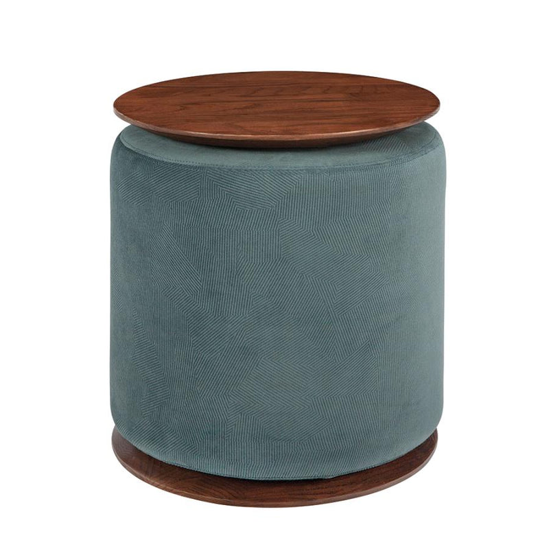 Hutton Accent Table with Ottoman in Mahogany and Grey