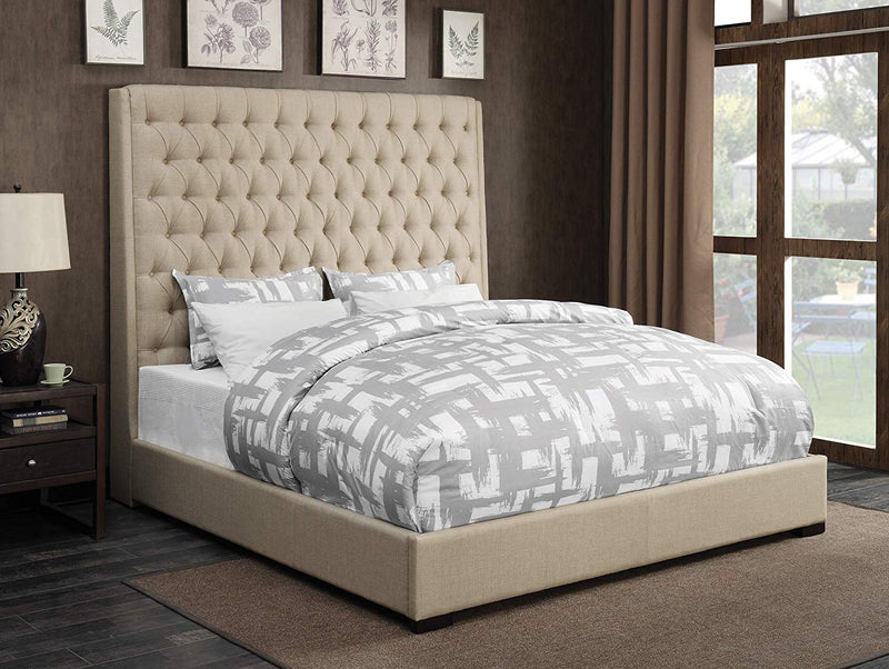 Camille Upholstered Bed In Cream