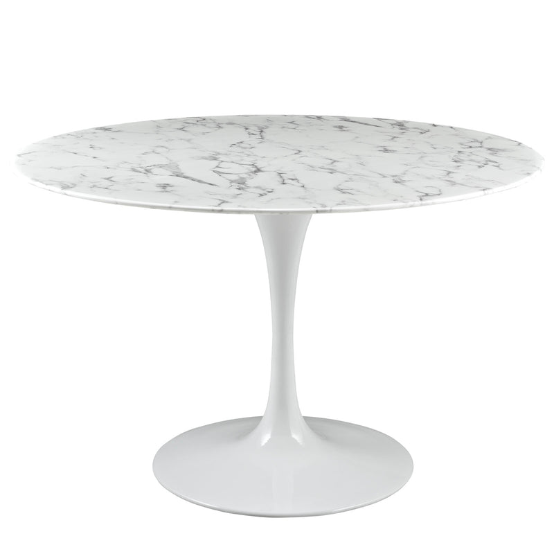 Lippa 47" Round Artificial Marble Dining Table