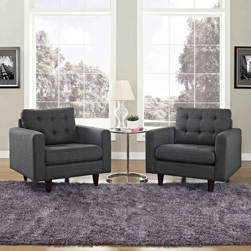 Empress Armchair Upholstered Fabric Set of 2