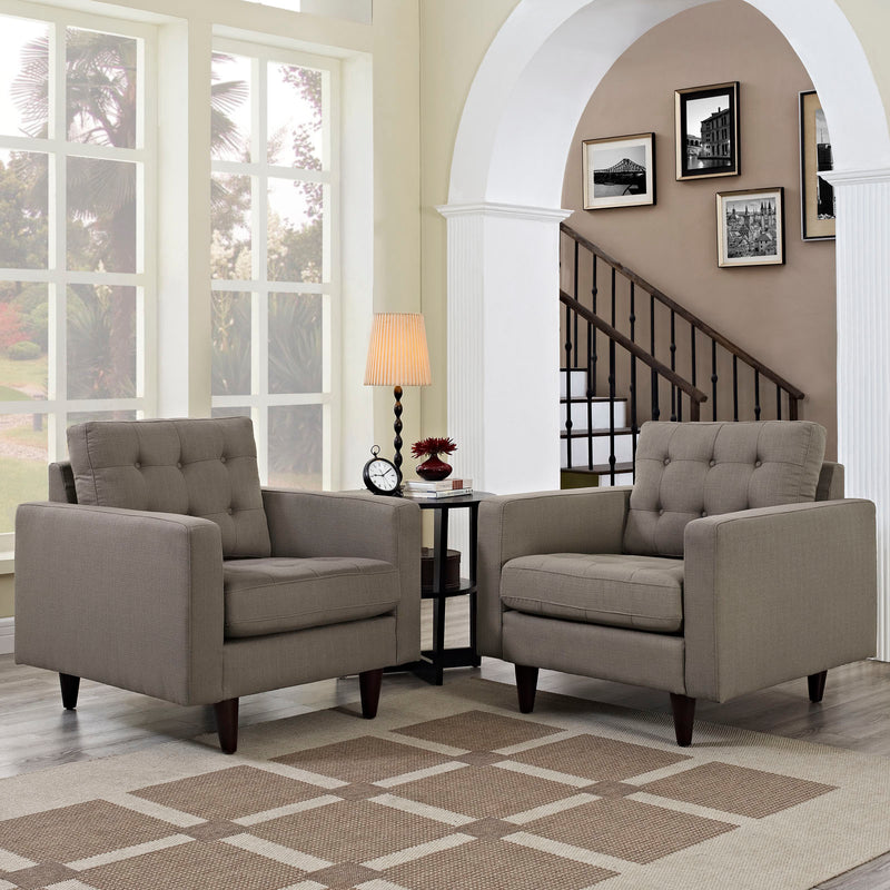 Empress Armchair Upholstered Fabric Set of 2