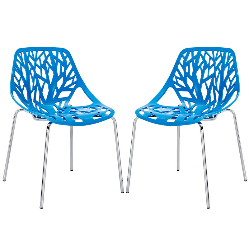Stencil Dining Side Chair Plastic Set of 2