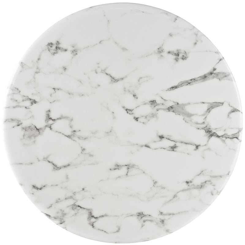 Lippa 28" Round Artificial Marble Bar Table