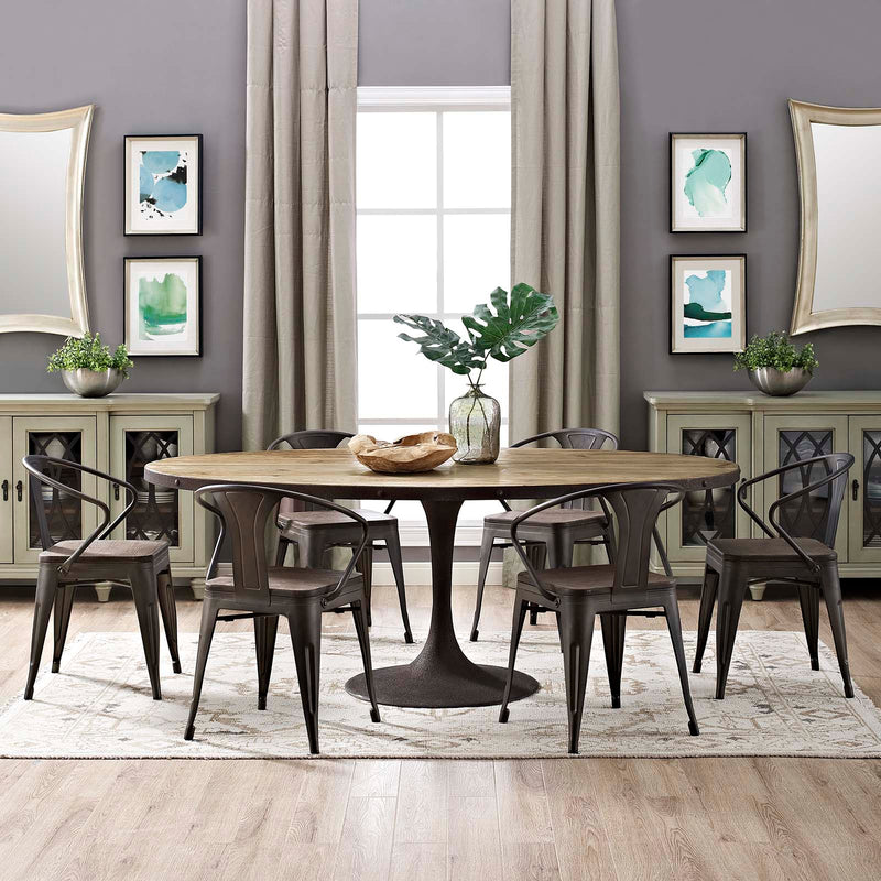 Drive 78" Oval Wood Top Dining Table