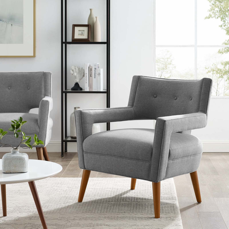Sheer Upholstered Fabric Armchair