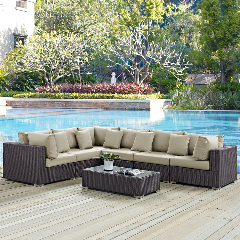 Convene 7 Piece Outdoor Patio Sectional Set