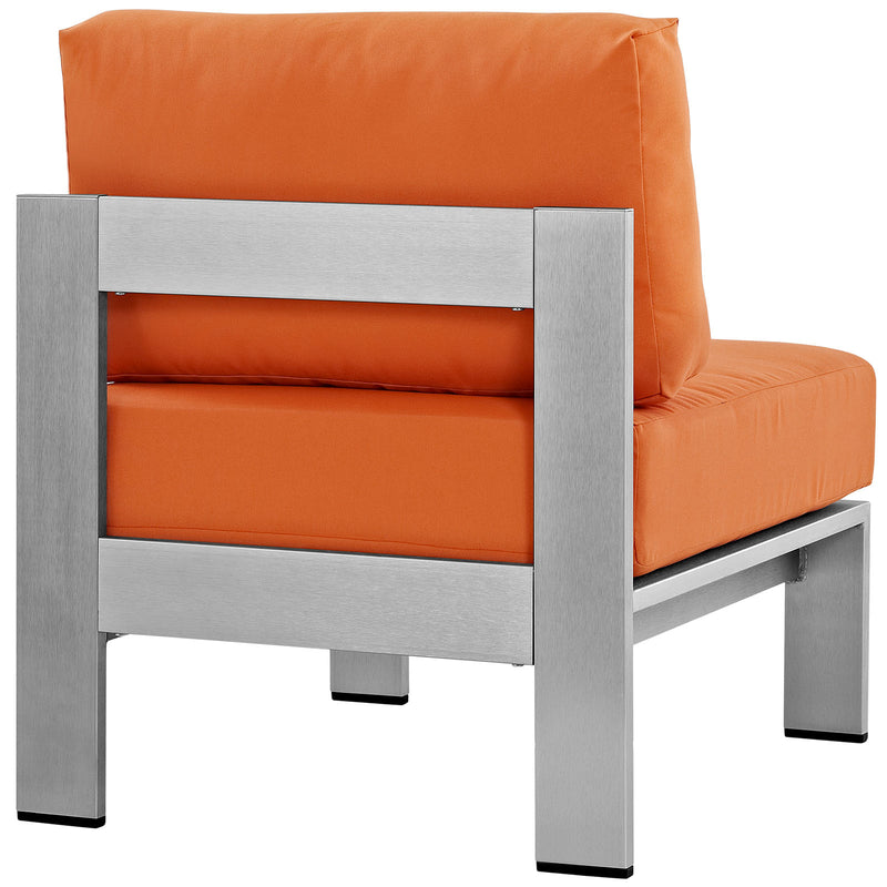 Shore Armless Outdoor Patio Aluminum Chair