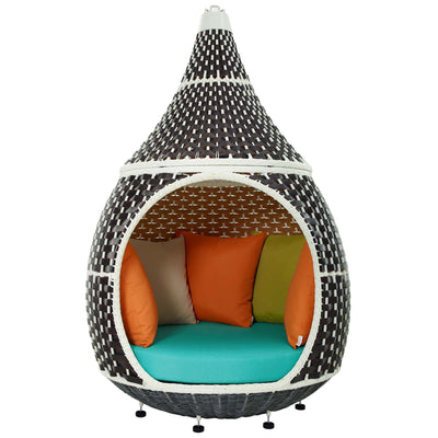 Palace Outdoor Patio Wicker Rattan Hanging Pod