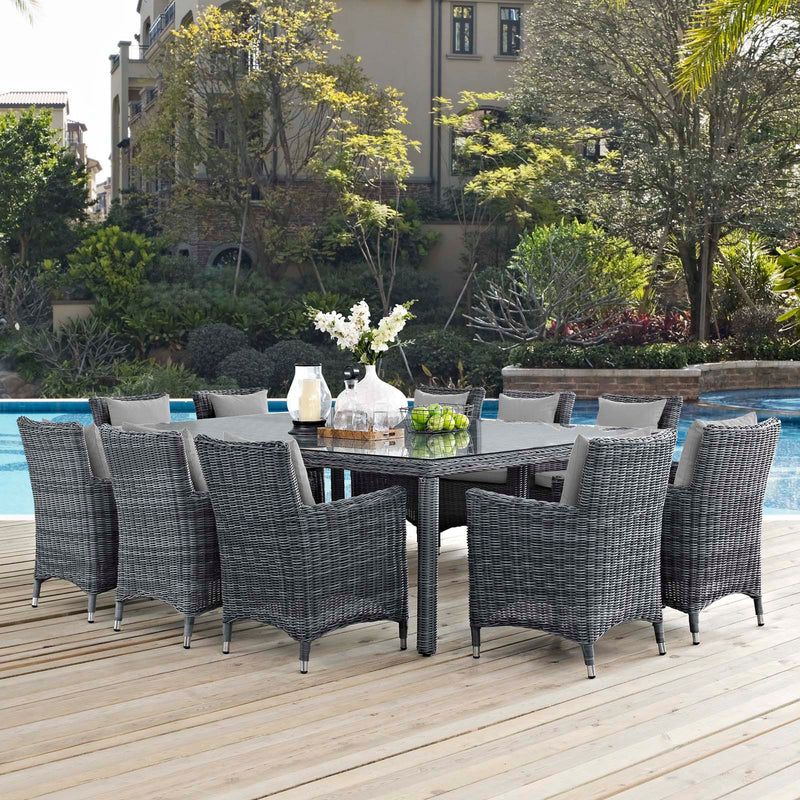 Summon 11 Piece Outdoor Patio Sunbrella¬Æ Dining Set