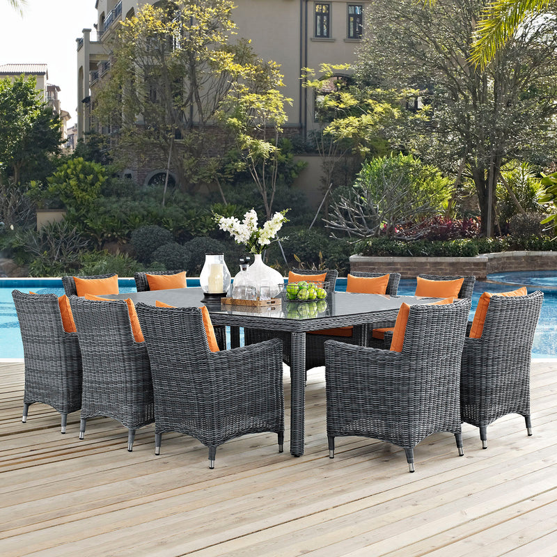 Summon 11 Piece Outdoor Patio Sunbrella¬Æ Dining Set