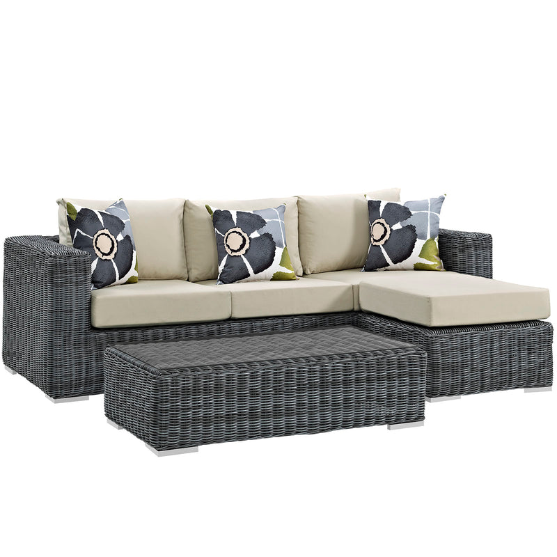 Summon 3 Piece Outdoor Patio Sunbrella¬Æ Sectional Set