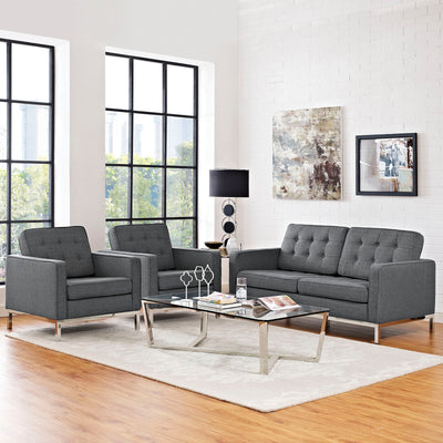 Loft Living Room Set Upholstered Fabric Set of 3