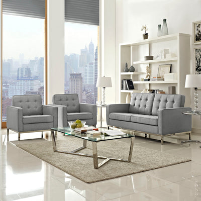 Loft Living Room Set Upholstered Fabric Set of 3