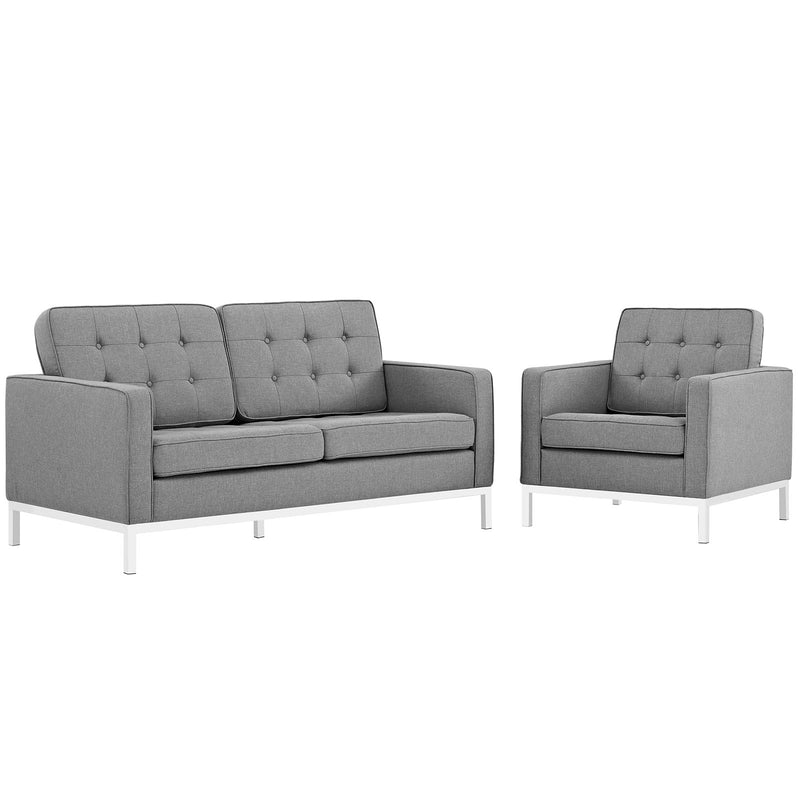 Loft Living Room Set Upholstered Fabric Set of 2