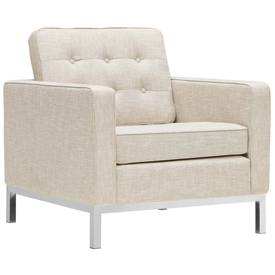 Loft 2 Piece Upholstered Fabric Sofa and Armchair Set