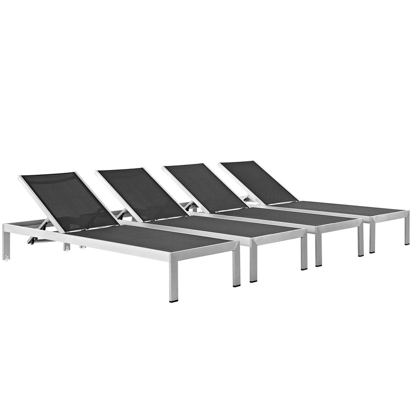 Shore Chaise Outdoor Patio Aluminum Set of 4