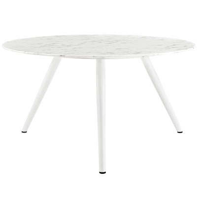 Lippa 54" Round Artificial Marble Dining Table with Tripod Base