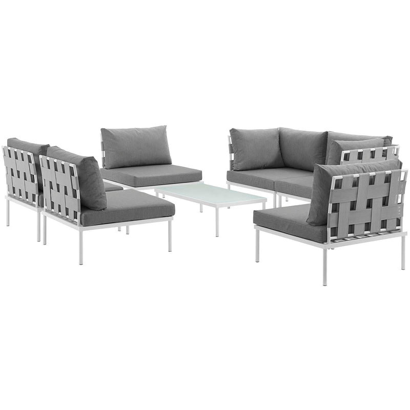 Harmony 7 Piece Outdoor Patio Aluminum Sectional Sofa Set
