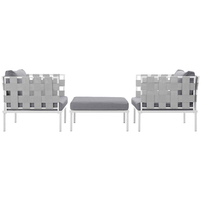 Harmony 3 Piece Outdoor Patio Aluminum Sectional Sofa Set