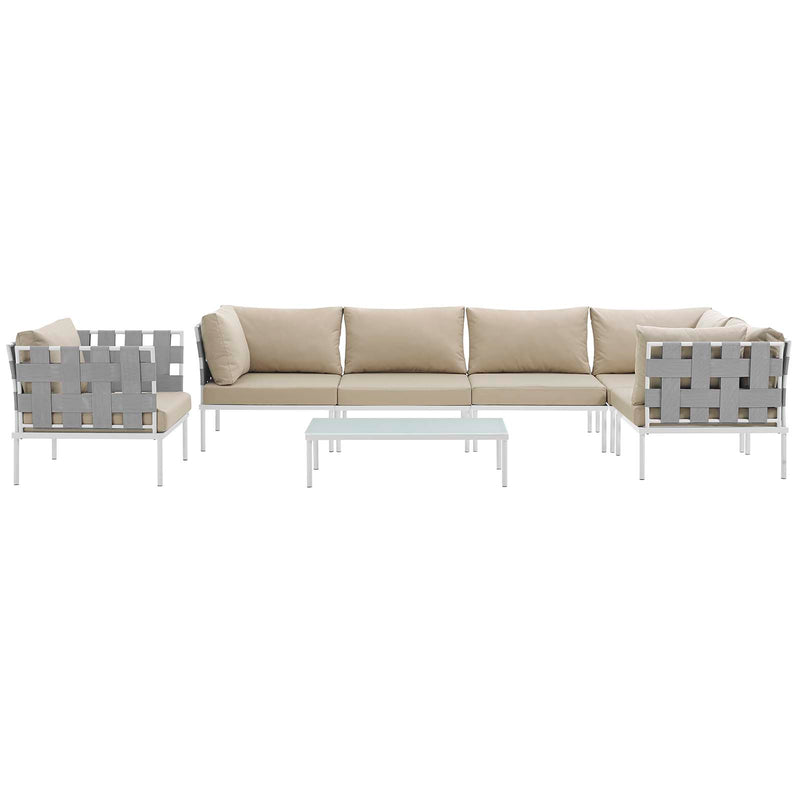 Harmony 7 Piece Outdoor Patio Aluminum Sectional Sofa Set
