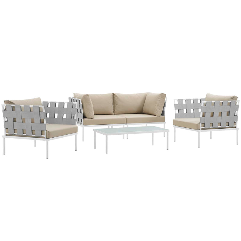 Harmony 5  Piece Outdoor Patio Aluminum Sectional Sofa Set