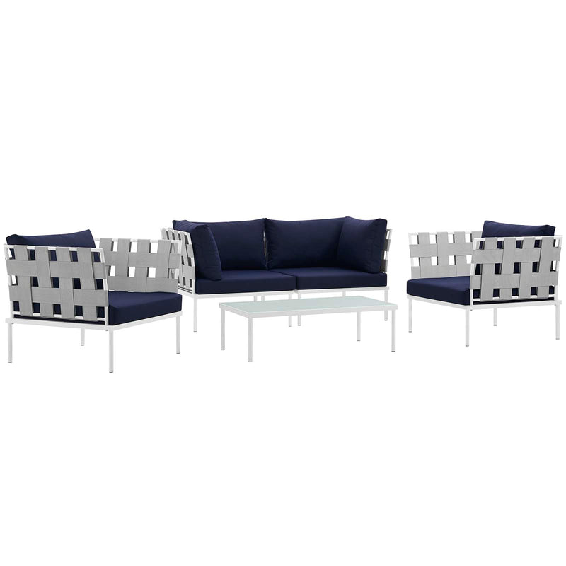 Harmony 5  Piece Outdoor Patio Aluminum Sectional Sofa Set