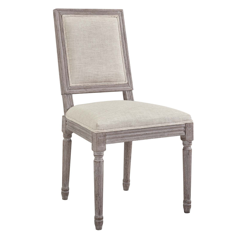 Court Vintage French Upholstered Fabric Dining Side Chair