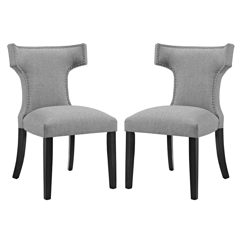 Curve Dining Side Chair Fabric Set of 2