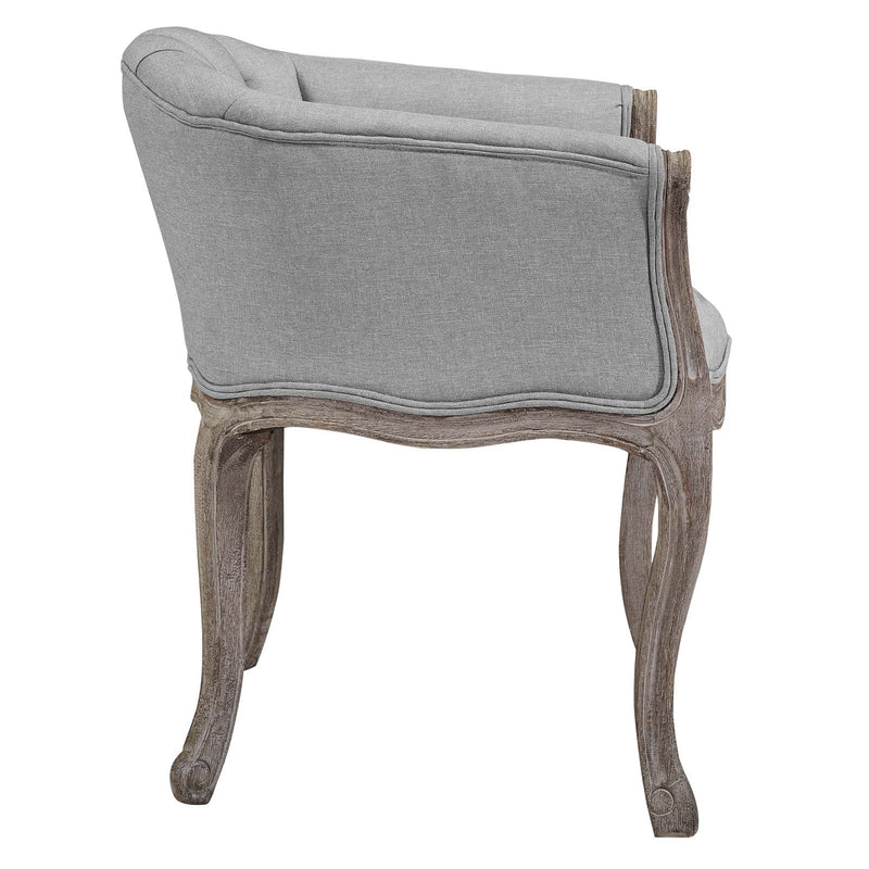 Crown Vintage French Upholstered Fabric Dining Armchair