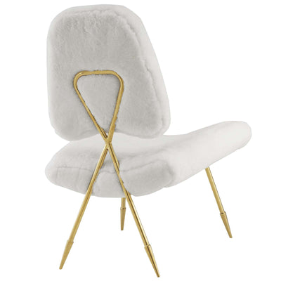Ponder Upholstered Sheepskin Fur Lounge Chair