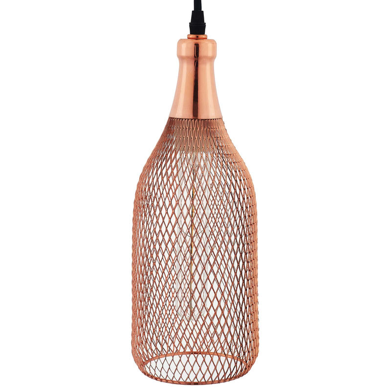 Glimmer Bottle-Shaped Rose Gold Pendant Light