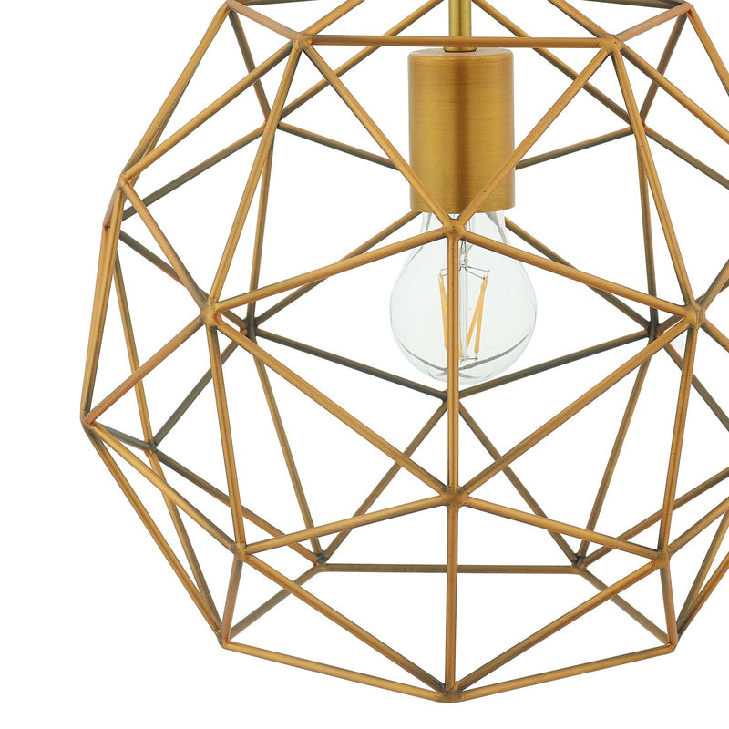 Rarity Geometric Decagon-Shaped Brass Pendant Light