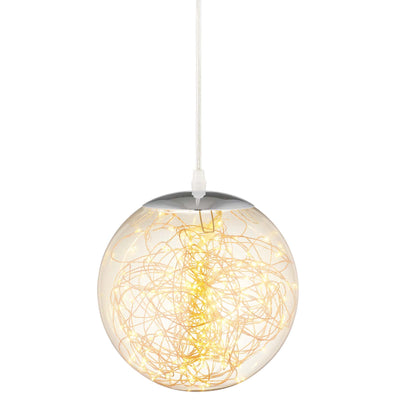 Fairy 12" Amber Glass Globe Ceiling Light Pendant Chandelier