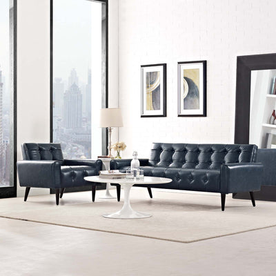 Delve 2 Piece Upholstered Vinyl Sofa and Armchair Set