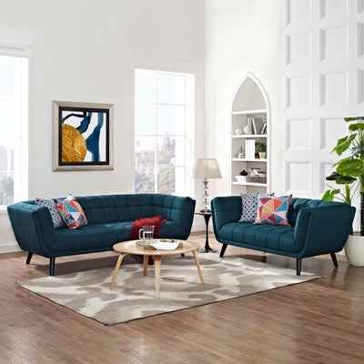 Bestow 2 Piece Upholstered Fabric Sofa and Loveseat Set