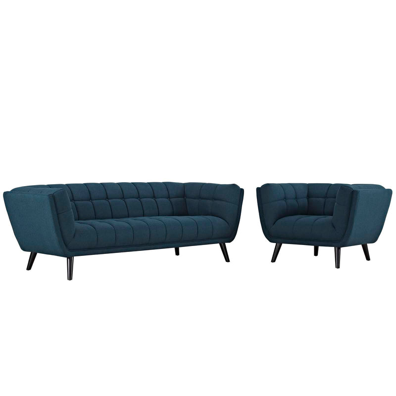Bestow 2 Piece Upholstered Fabric Sofa and Armchair Set