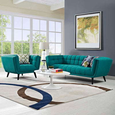 Bestow 2 Piece Upholstered Fabric Sofa and Armchair Set