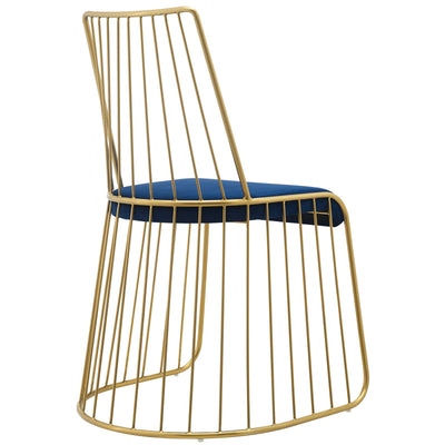 Rivulet Gold Stainless Steel Performance Velvet Dining Chair