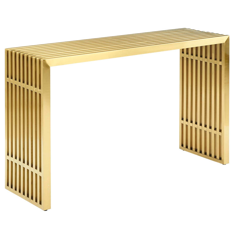 Gridiron Stainless Steel Console Table